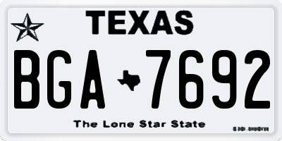TX license plate BGA7692