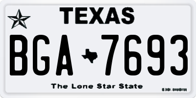 TX license plate BGA7693
