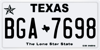 TX license plate BGA7698