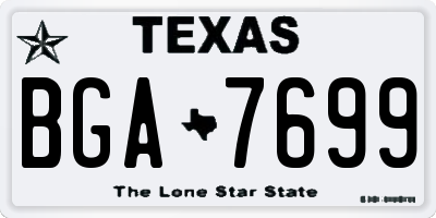 TX license plate BGA7699
