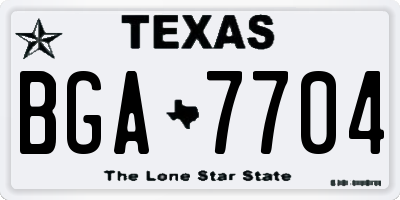 TX license plate BGA7704