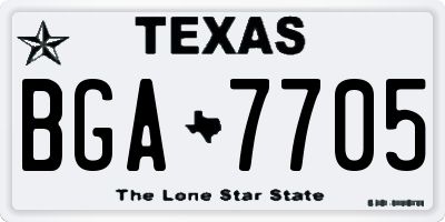 TX license plate BGA7705
