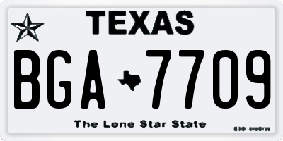 TX license plate BGA7709