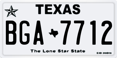 TX license plate BGA7712