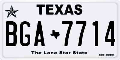 TX license plate BGA7714