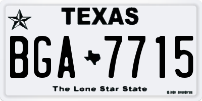 TX license plate BGA7715