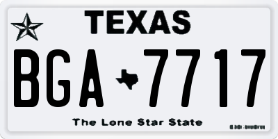 TX license plate BGA7717