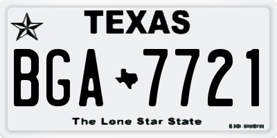 TX license plate BGA7721