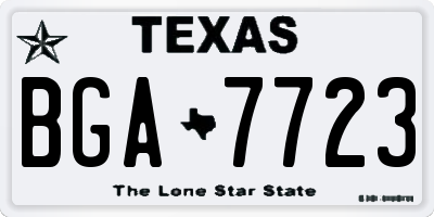 TX license plate BGA7723