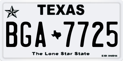 TX license plate BGA7725
