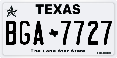 TX license plate BGA7727