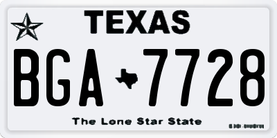 TX license plate BGA7728