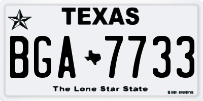 TX license plate BGA7733
