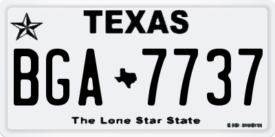 TX license plate BGA7737