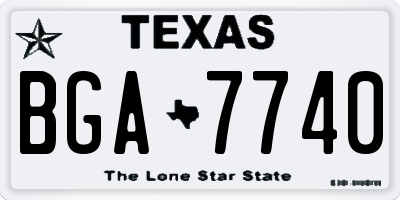 TX license plate BGA7740