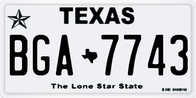 TX license plate BGA7743