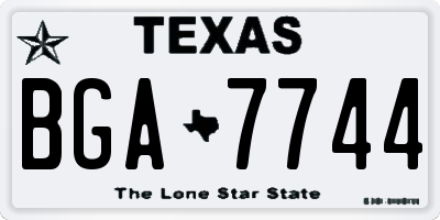 TX license plate BGA7744