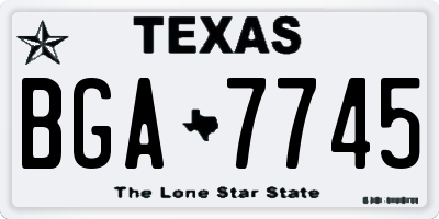 TX license plate BGA7745