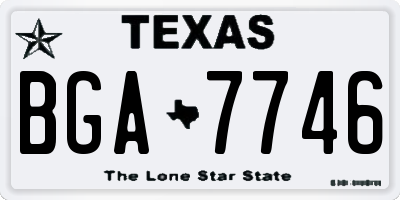 TX license plate BGA7746
