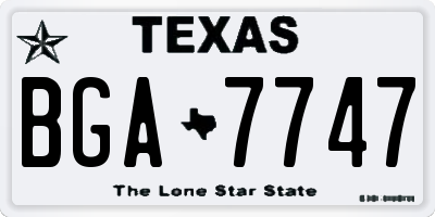 TX license plate BGA7747