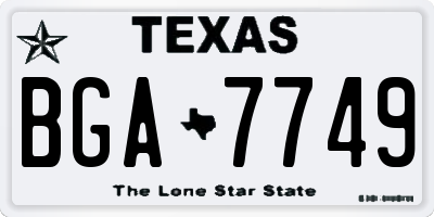 TX license plate BGA7749