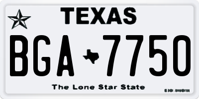 TX license plate BGA7750