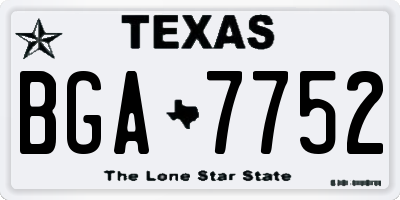 TX license plate BGA7752