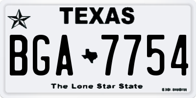 TX license plate BGA7754