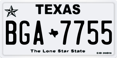 TX license plate BGA7755