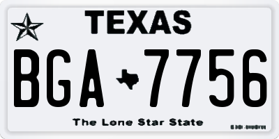 TX license plate BGA7756