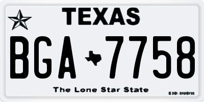 TX license plate BGA7758