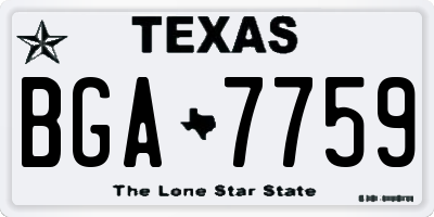 TX license plate BGA7759