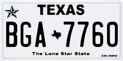 TX license plate BGA7760