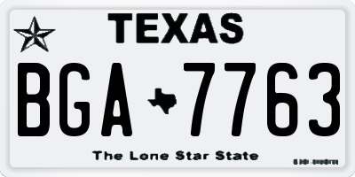 TX license plate BGA7763