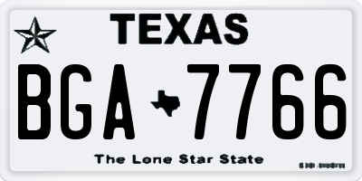 TX license plate BGA7766