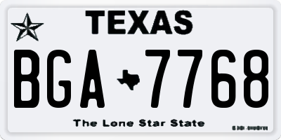 TX license plate BGA7768