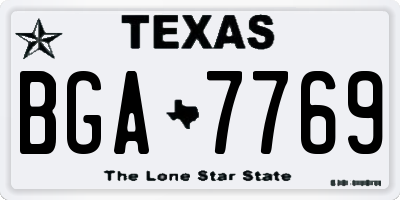 TX license plate BGA7769