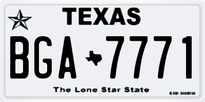 TX license plate BGA7771