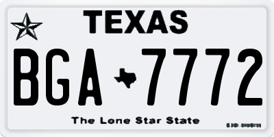 TX license plate BGA7772