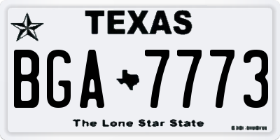 TX license plate BGA7773