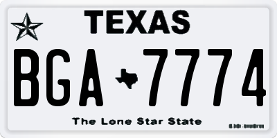 TX license plate BGA7774