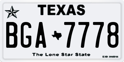 TX license plate BGA7778