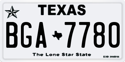 TX license plate BGA7780