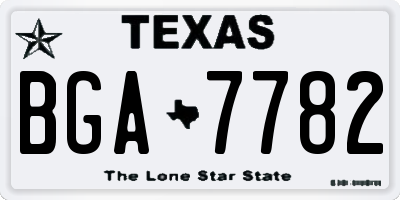 TX license plate BGA7782