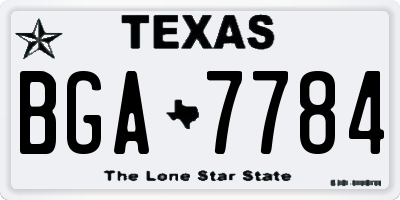 TX license plate BGA7784