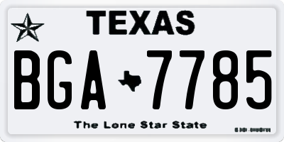 TX license plate BGA7785