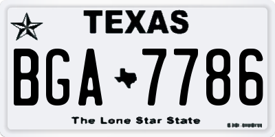 TX license plate BGA7786