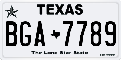 TX license plate BGA7789