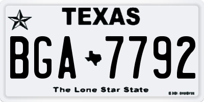 TX license plate BGA7792