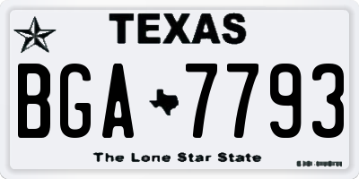 TX license plate BGA7793